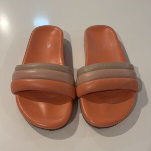 Seychelles Women's Slide Sandals - Coral and Tan size 7